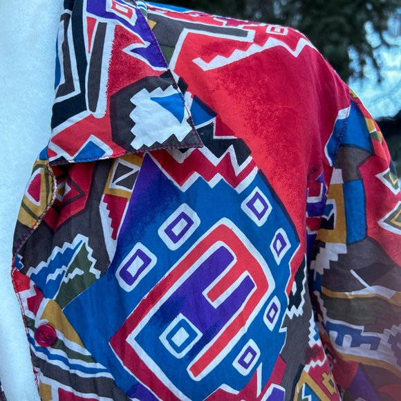 Vintage EL LA Design Silk Button Down - Picture 6 of 7